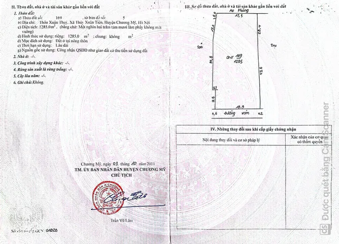 Lô đất to – mặt tiền khủng – dễ chia lô đầu tư tại Thủy Xuân Tiên, Chương Mỹ, Hà Nội