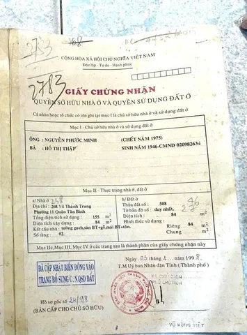 Bán Nhà Mặt Tiền 238 Võ Thành Trang, P. 11, Quận Tân Bình