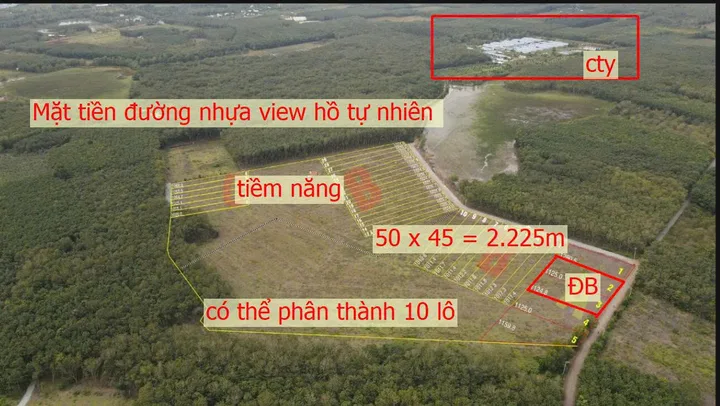 MẶT TIỀN 50M X DÀI 45M); Tổng DT = 2250M-NGAY trong kcn nhà máy có sẵn + và Đang hình thành đổ về thêm. Nên Tiềm Năng là rất Lớn