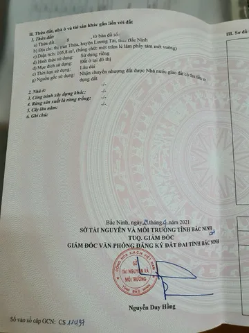 Bán đất thị trấn thưa lương tài  Bắc Ninh .