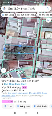 Bán đất 141m² ngang 5,3m giá 2.1 tỷ Phường Phú Thủy