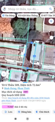 Bán đất 72m² full thổ cư ngang 5m giá 1.86 tỷ tại Phường Phan Thiết