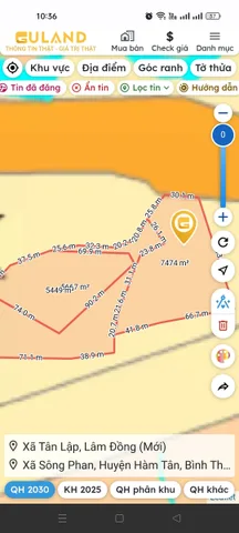 Bán đất 18473m² ngang 34m giá 1.7 tỷ Xã Tân Lập