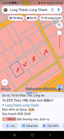 Bán đất 2000m² ngang 25m giá 6 tỷ Xã Long Thành