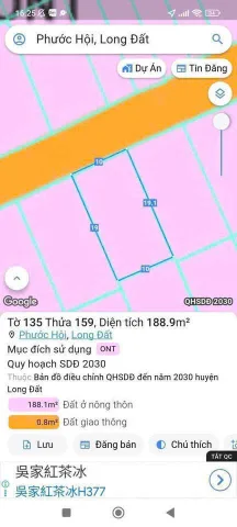 Chủ Ngộp Cần Bán Gấp Lô Đất 190m2 Ngang 10 Full Thổ Cư - Cách Biển Chỉ 5 Phút - Giá Tốt