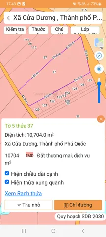 Bán đất 10704.2m² giá 35 tỷ Đặc khu Phú Quốc