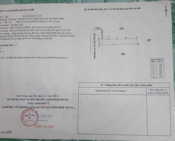 Cần bán đất mặt tiền đường 100m2 ODT