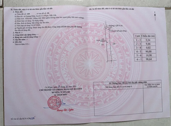 Bán đất 1000m² giá 139 triệu Xã Ea M’Droh