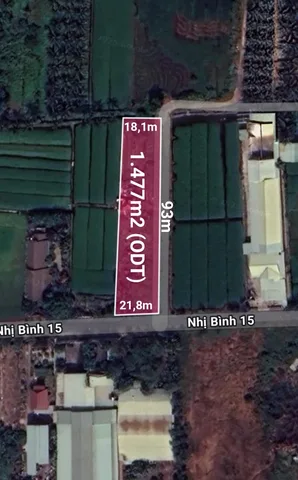 Bán đất 1477m² ngang 93m giá 32 tỷ Xã Đông Thạnh
