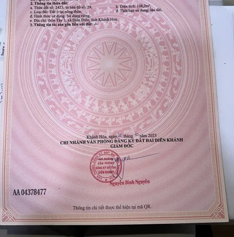 Bán 3 lô đường Lỗ Sâu Diên Sơn( Diên Điền), full thổ cư. LH 0938161427
