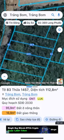 Bán nhà 112m² ngang 5m giá 1.3 tỷ Xã Trảng Bom