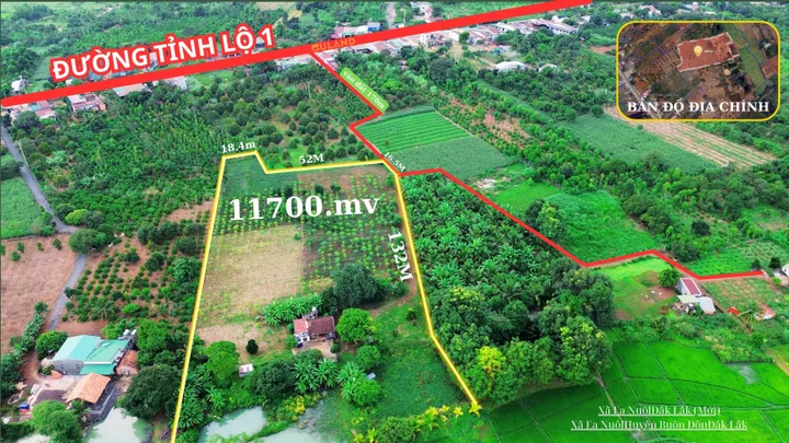 Bán đất 12510.6m² ngang 75m giá 5 tỷ tại Xã Ea Nuôl