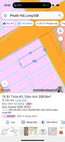 CHỦ CẮT LỖ CẦN BÁN GẤP LÔ ĐẸP DT 200m2 NGANG 8m - FULL THỔ CƯ - CÁCH BIỂN LỘC AN CHỈ 1km