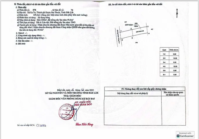 Bán đất 109.4m² ngang 5m giá 1.1 tỷ Phường Tân An