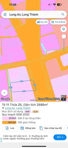 Bán đất 2594.9m² ngang 36m giá 78 tỷ Xã Long Thành
