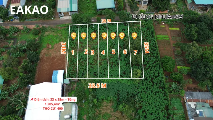 🔥 BÁN ĐẤT LỚN 1.205,4m² – NGANG KHỦNG 33m – PHƯỜNG EA KAO, TP. BUÔN MA THUỘT