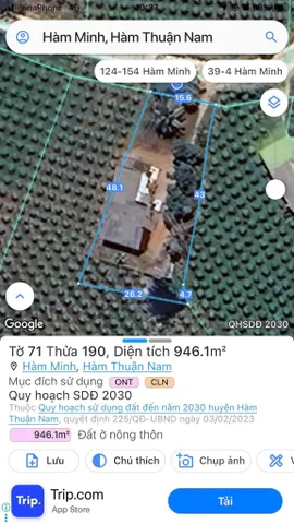 Bán đất diện tích 946m2 có 100m2 thổ cư