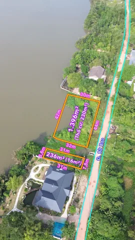 Lô đất đường Bờ Bao view sông Sài Gòn, kế bên nhà hàng Dìn Ký. Thích hợp làm bến bãi
