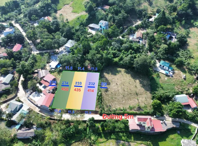 2 Lô 414m và 435 - đường thông - view thoáng - chỉ loanh quanh 4tr/m
