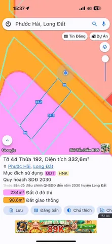 BÁN NHANH LÔ ĐẸP NGAY XÃ PHƯỚC HẢI - CÁCH BIỂN 3km - DT 332m2 NGANG 10 SỔ HỒNG RIÊNG