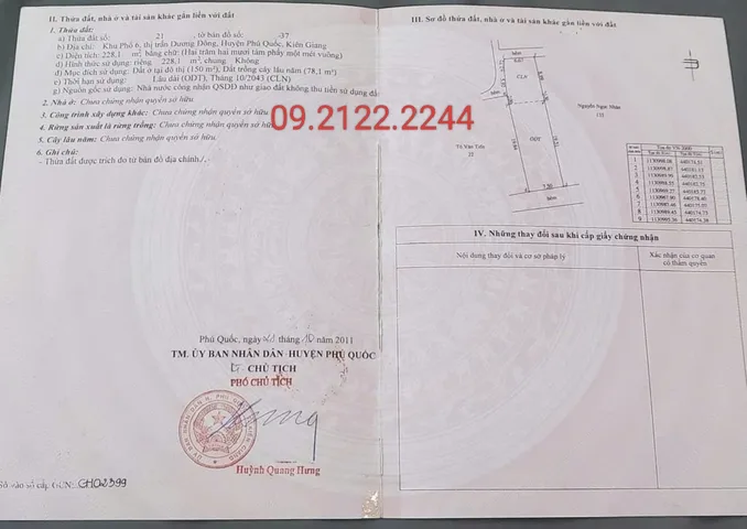 Bán đất 228m² ngang 7.5m Trần Phú Dương Đông giá 13 tỷ Đặc khu Phú Quốc