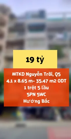 Mặt tiền kinh doanh Nguyễn Trãi 5 phòng giá 19 tỷ !