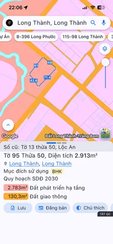 Bán đất 12976m² ngang 30m giá 64.8 tỷ Xã Long Thành
