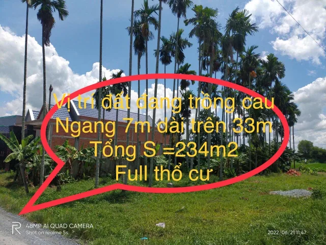 Bán đất 234.2m² ngang 7m giá 1.55 tỷ Xã Hòa Khánh