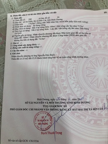 Bán đất An dien bên cat