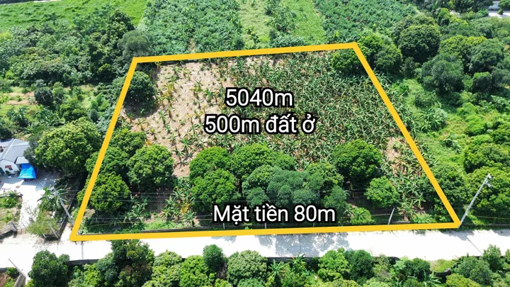 5040m - lô góc - 500m thổ cư - mặt tiền 80m - container tránh nhau