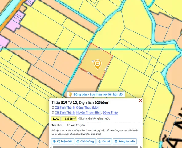 Bán đất 62566m² giá 3 tỷ Xã Bình Thành