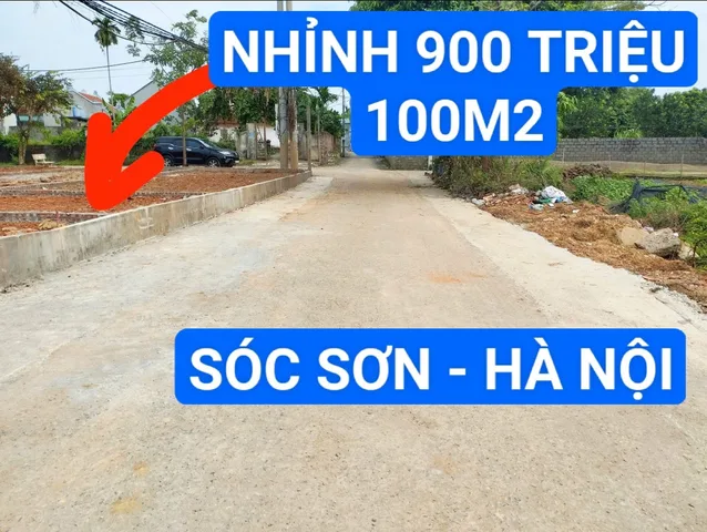 BÁN ĐẤT SÓC SƠN 900 TRIỆU ,SỔ 100M2 THỔ CƯ