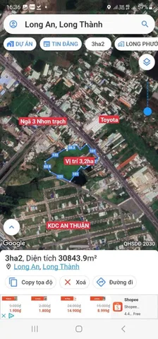 Bán đất 32000m² ngang 100m giá 300 tỷ Xã Long Thành