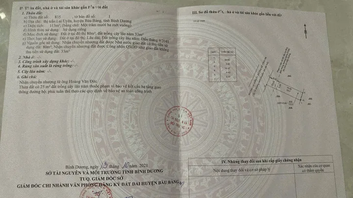 Bán đất 113m² ngang 5m giá 1.290tỷ Xã Trừ Văn Thố