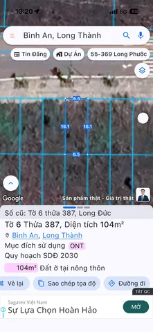 Bán đất 104m² ngang 5m giá 2.4 tỷ Xã Bình An