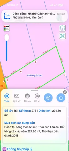 Bán đất 274.8m² ngang 11m giá 4.5 tỷ Xã Long Phước
