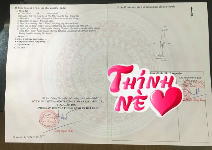 Bán đất 510.0m² ngang 7m giá 2.1 tỷ Xã Châu Pha Phú Mỹ