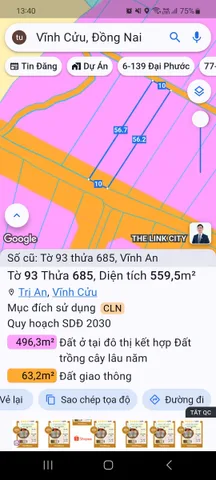 Bán đất mặt tiền đường Đoàn Thị Điểm thị trấn vĩnh an