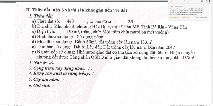 Bán đất 192,9m² ngang 5m giá 1.33 tỷ Phường Tân Thành Phú Mỹ
