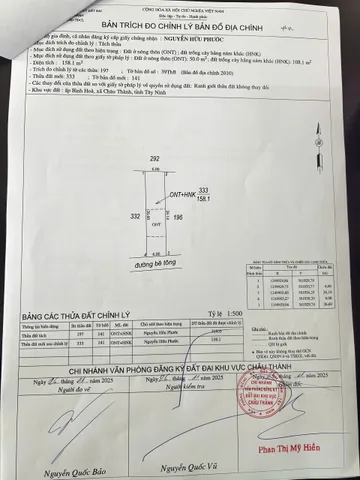Bán đất 159m² ngang 6m giá 500 triệu Xã Châu Thành