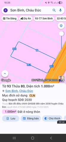 Bán đất 1000m² ngang 20m giá 1.3 tỷ Xã Xuân Sơn