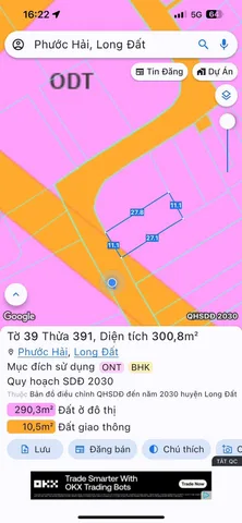Bán Nhanh Lô Đẹp Ngay Xã Phước Hải - Diện Tích 300m2 Ngang 11 - Sổ Hồng Riêng - Giá Tốt
