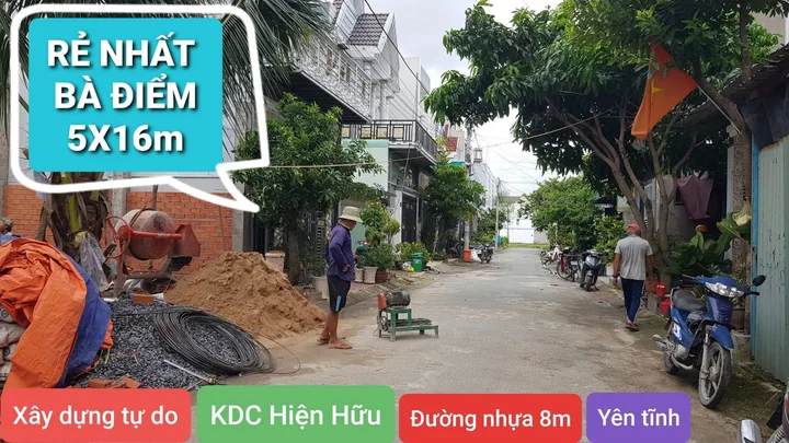 Bán đất 112m² ngang 7m giá 4,55 tỷ KDC Bà Điểm Phan Văn Hớn