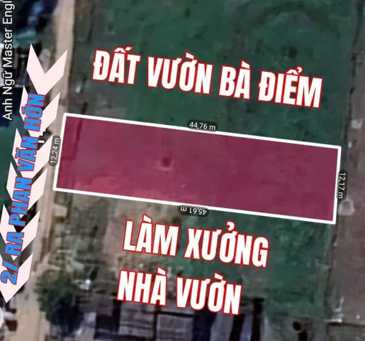 🟥Bán đất 650m² ngang 17m giá 6.55 tỷ Xã Bà Điểm Phạm Văn Sáng, Phan văn hớn