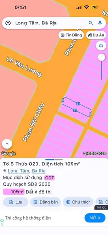 MẶT TIỀN KINH DOANH ĐƯỜNG PHAN BỘI CHÂU 
TĐC Gò Cát 6 - Phường Long Tâm - Tp. Bà Rịa