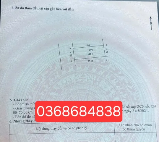 Bán đất 44.3m² full thổ cư ngang 4m giá 1.55 tỷ tại Xã Sóc Sơn