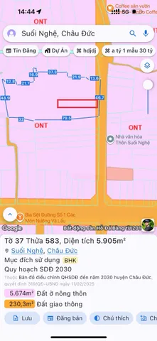 Nhánh đường số 1 Suối Nghệ ( Ngãi Giao, TP HCM )