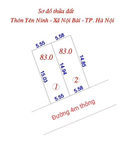 Bán  lô đất 83m2 full Thổ cư tại Yên Ninh - Hiền Ninh - Sóc Sơn- Hà Nội