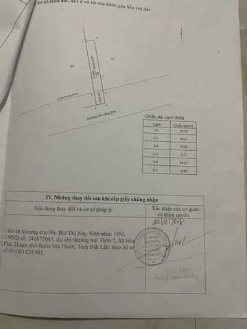 Bán đất 259.3m² ngang 6m giá 1.26 tỷ Xã Hòa Phú