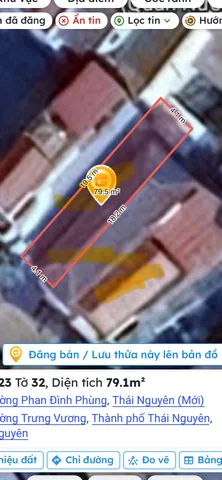 Bán đất 79.1m² ngang 4,1m giá 3.33 tỷ Phường Phan Đình Phùng